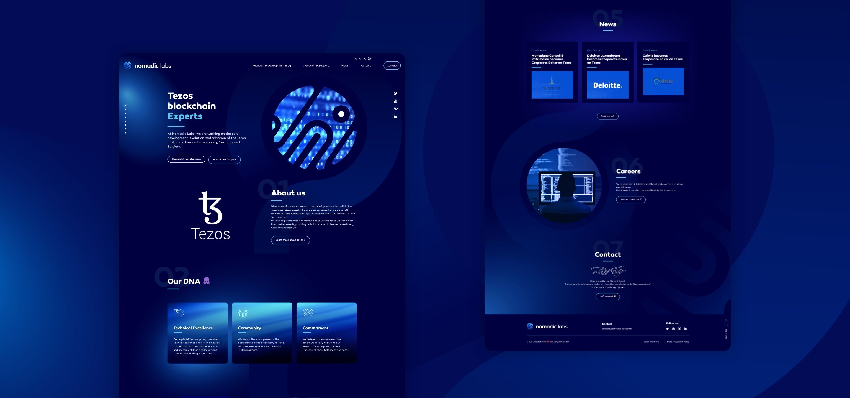 Page d'accueil du site nomadics-labs.com