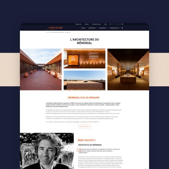 Page desktop du site memorialcamprivesaltes.eu